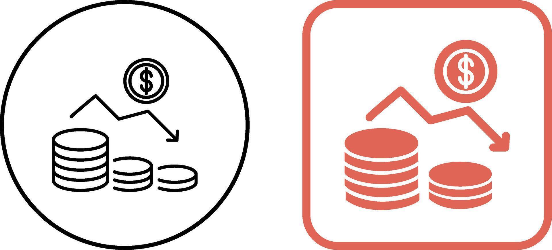 Money Loss Icon Design vector