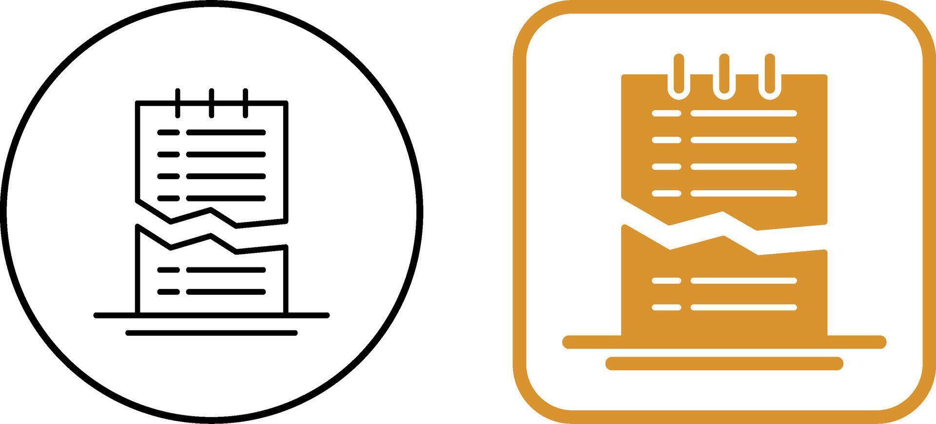 Corrupted List Icon Design vector