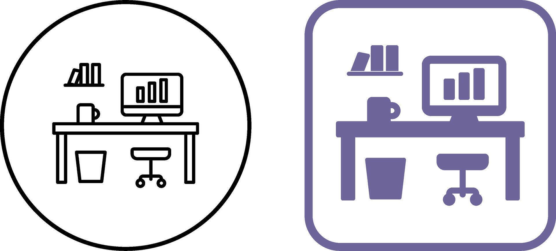 Office Desk Icon Design vector