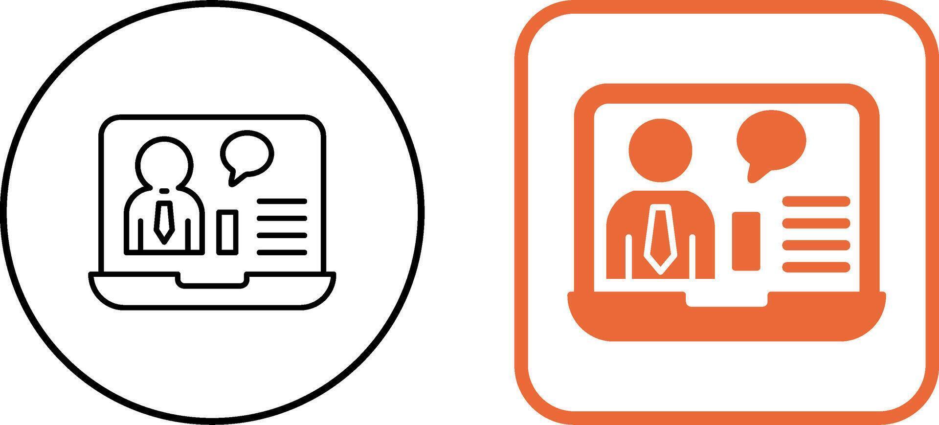 Online Job Interview Icon Design vector