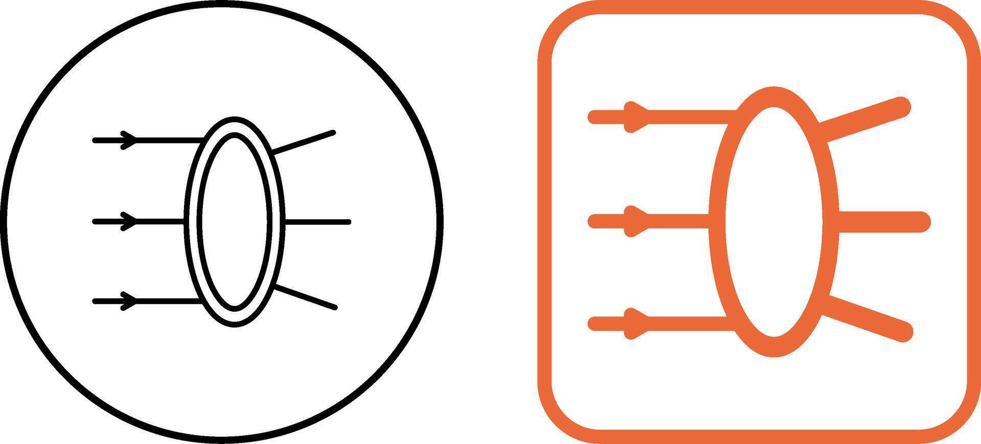 Refraction Icon Design vector