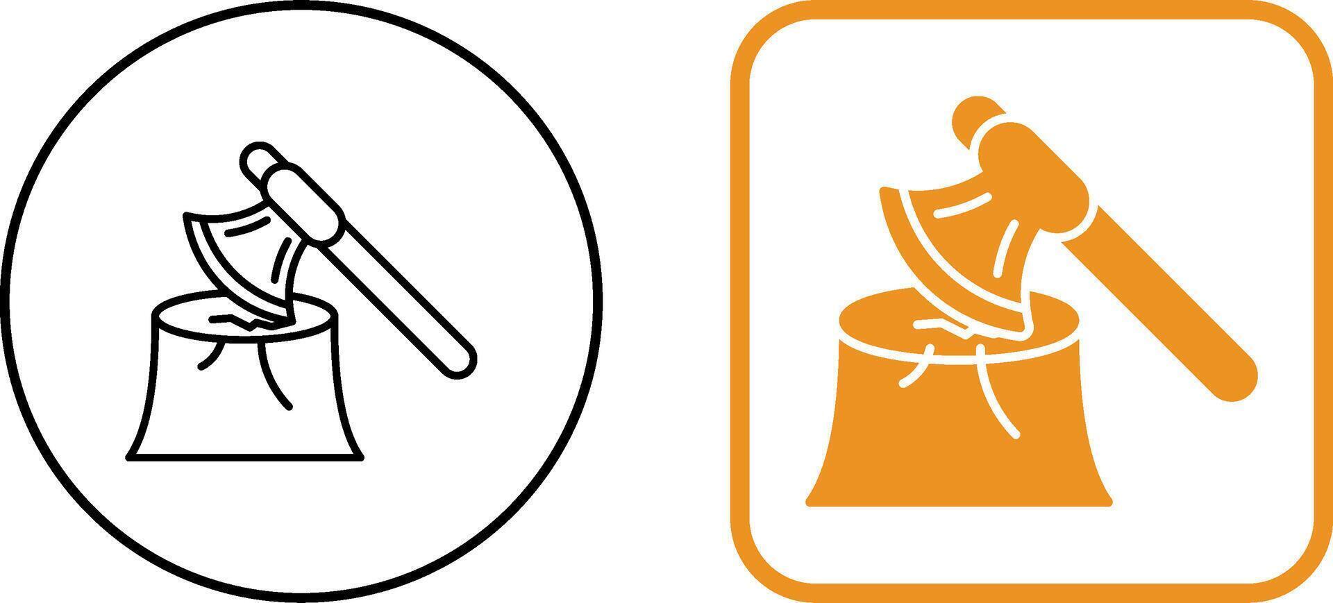 Wood Axe Icon Design vector