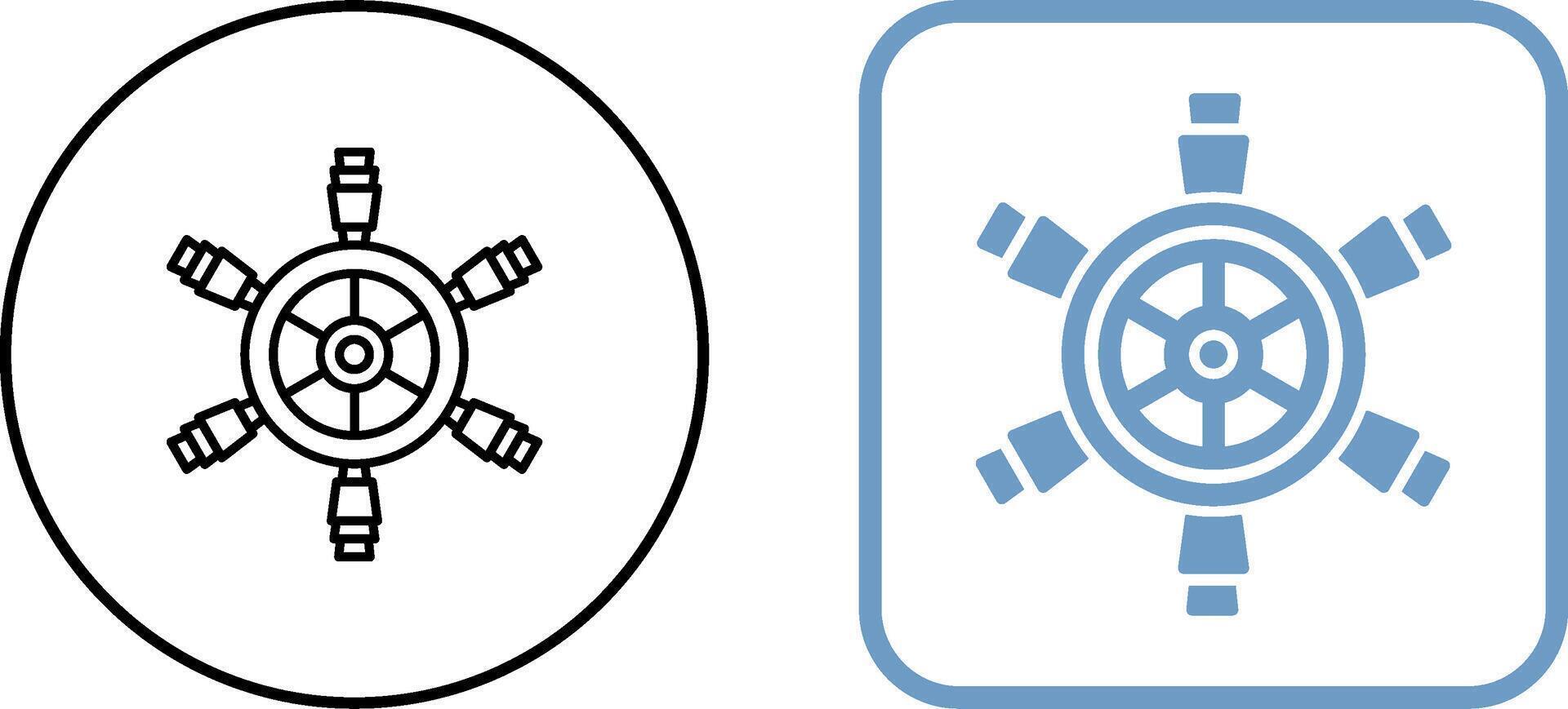 Ship Wheel Icon Design vector
