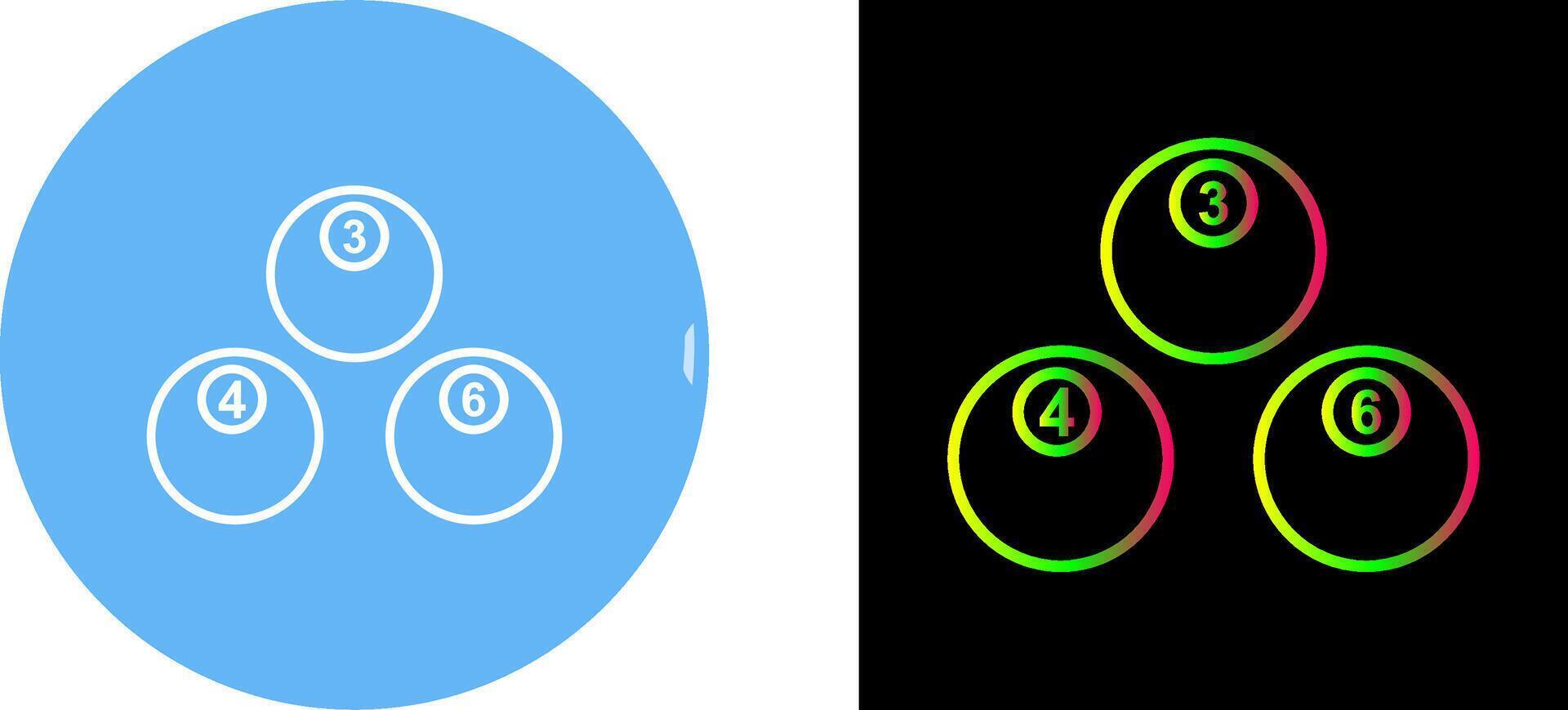 Unique Snooker Balls Icon Design vector