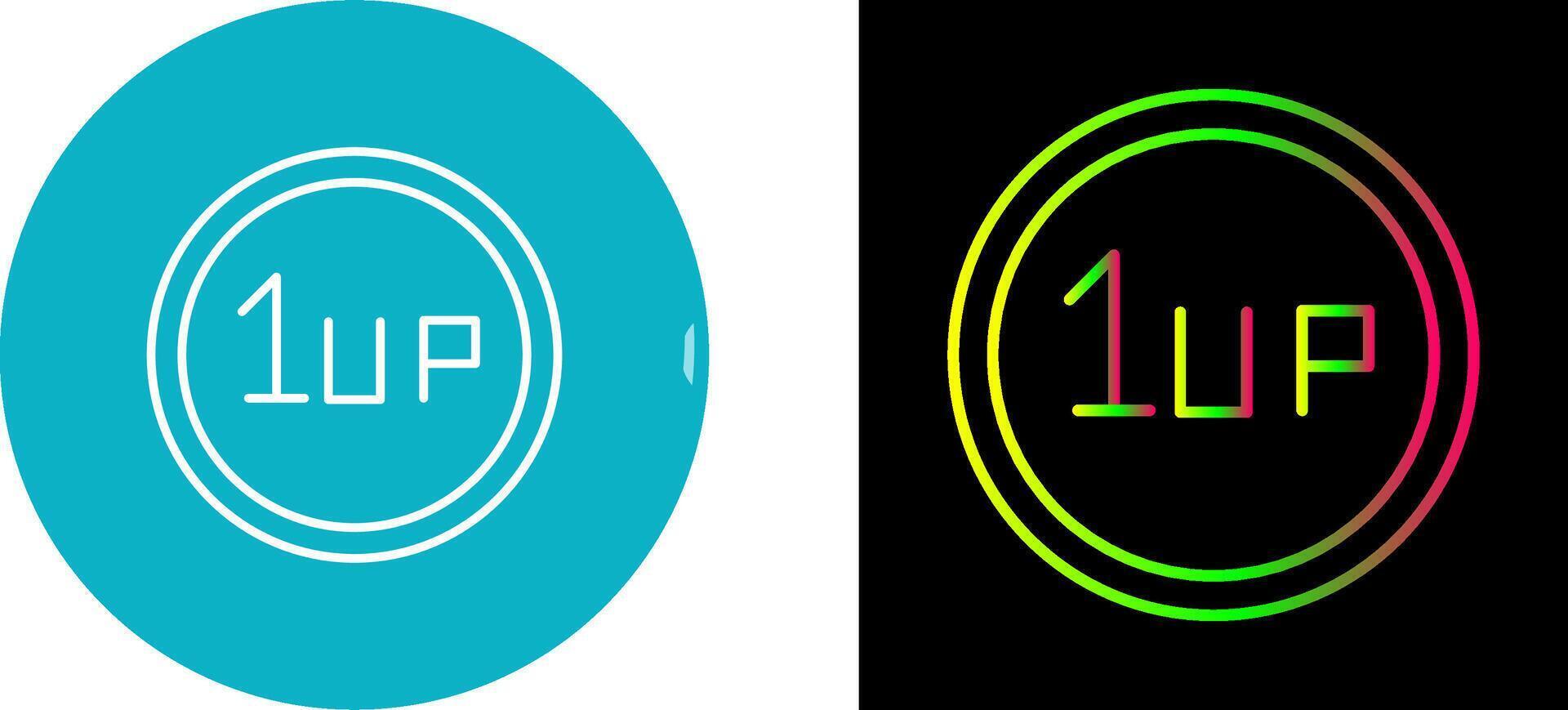 Unique 1UP Icon Design vector