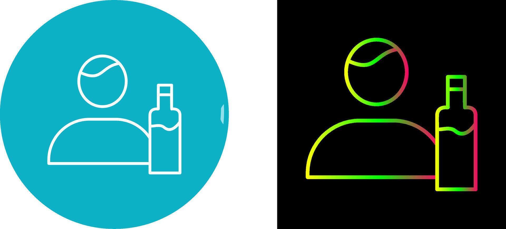 Unique Man And Drink Icon Design vector