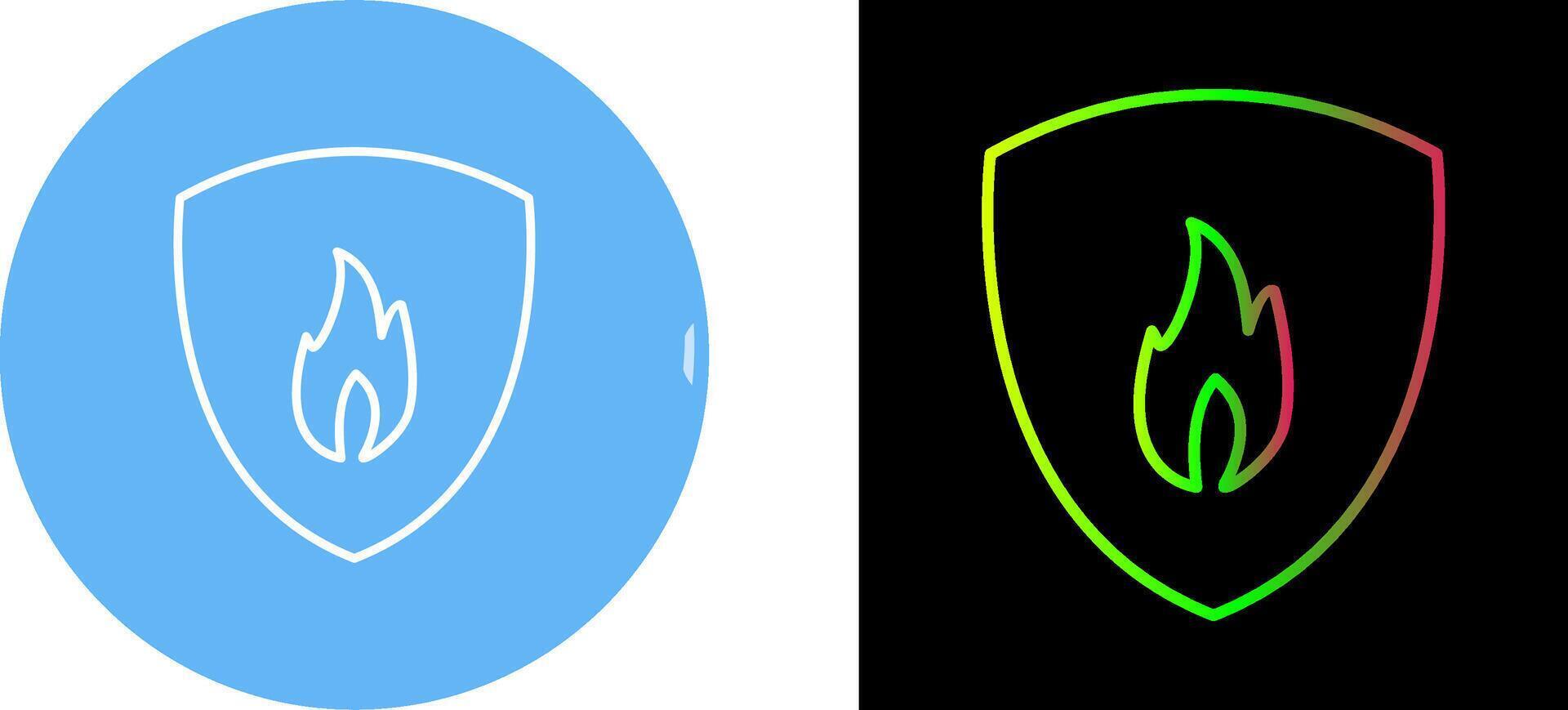 Unique Fire Shield Icon Design vector