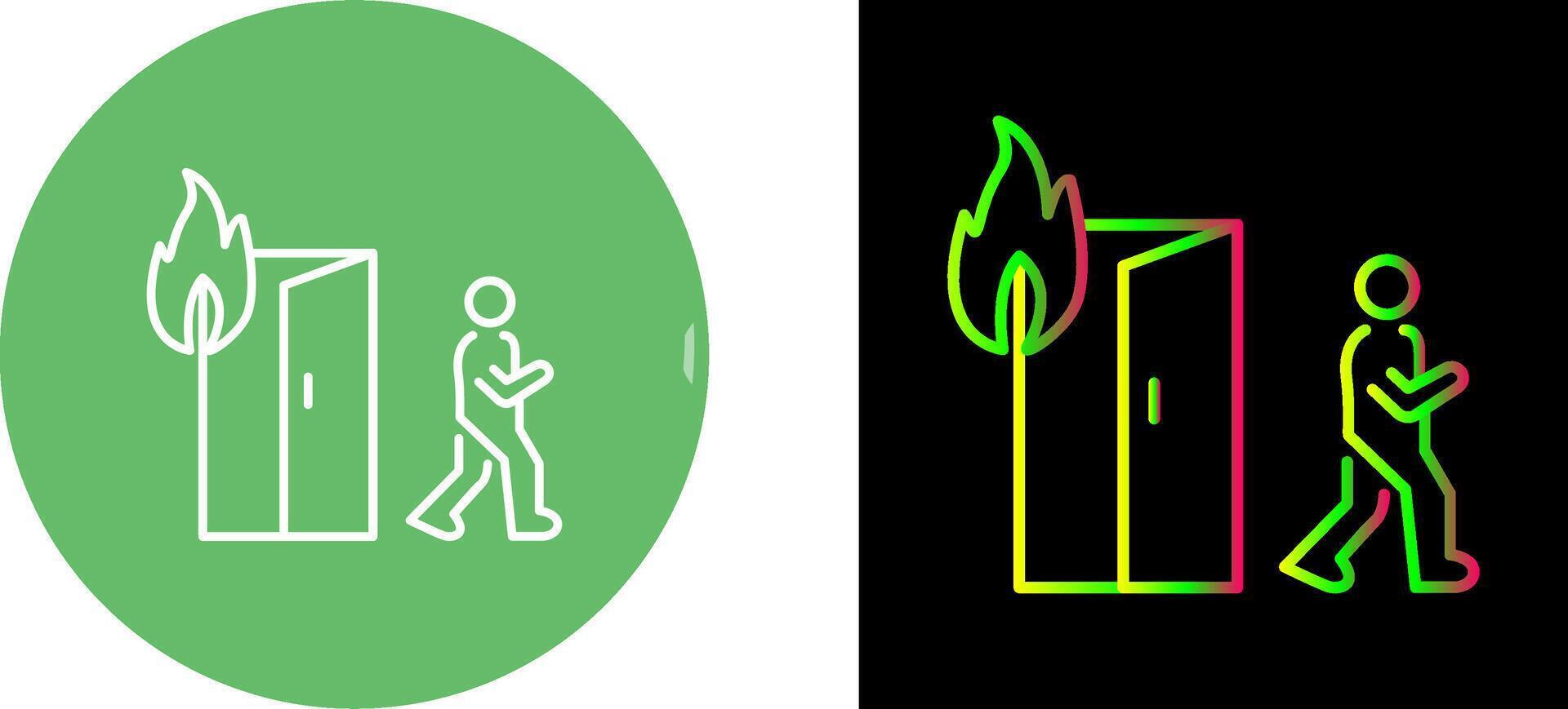Unique Running from Fire Icon Design vector