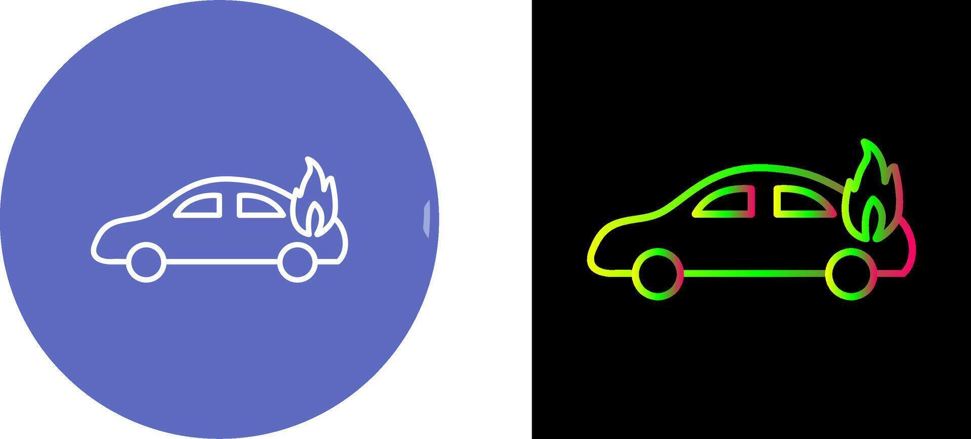 Unique Car on Fire Icon Design vector