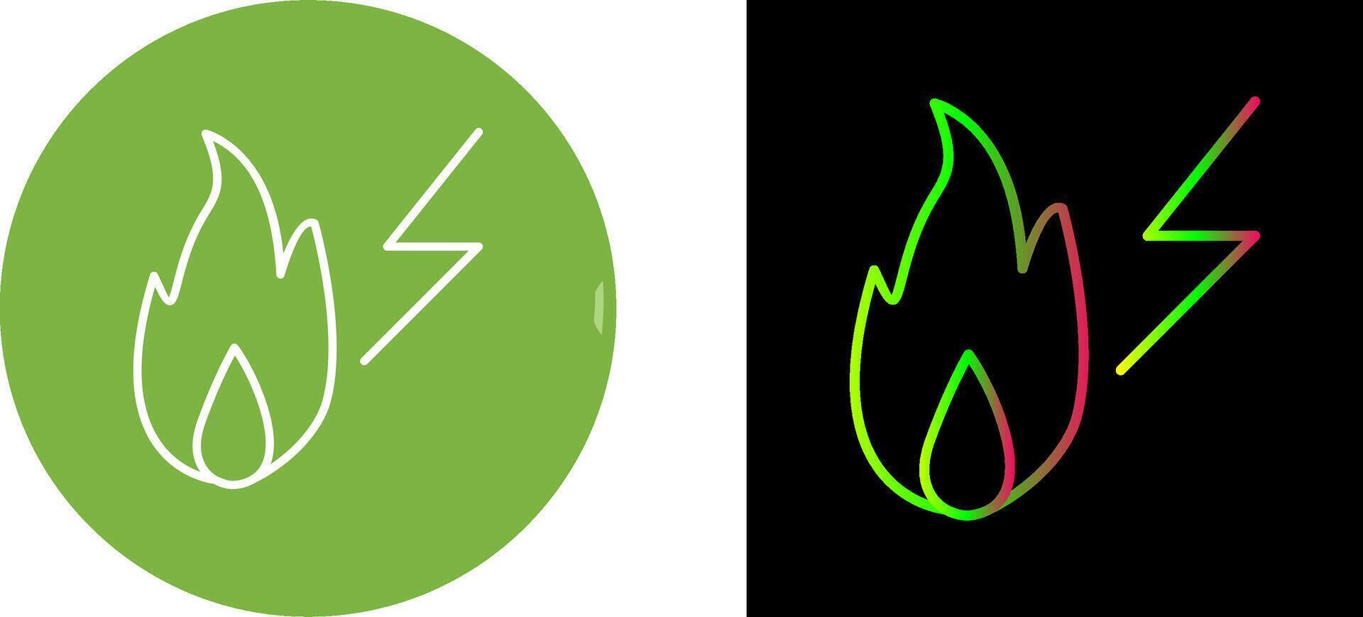 Unique Electricity Fire Icon Design vector