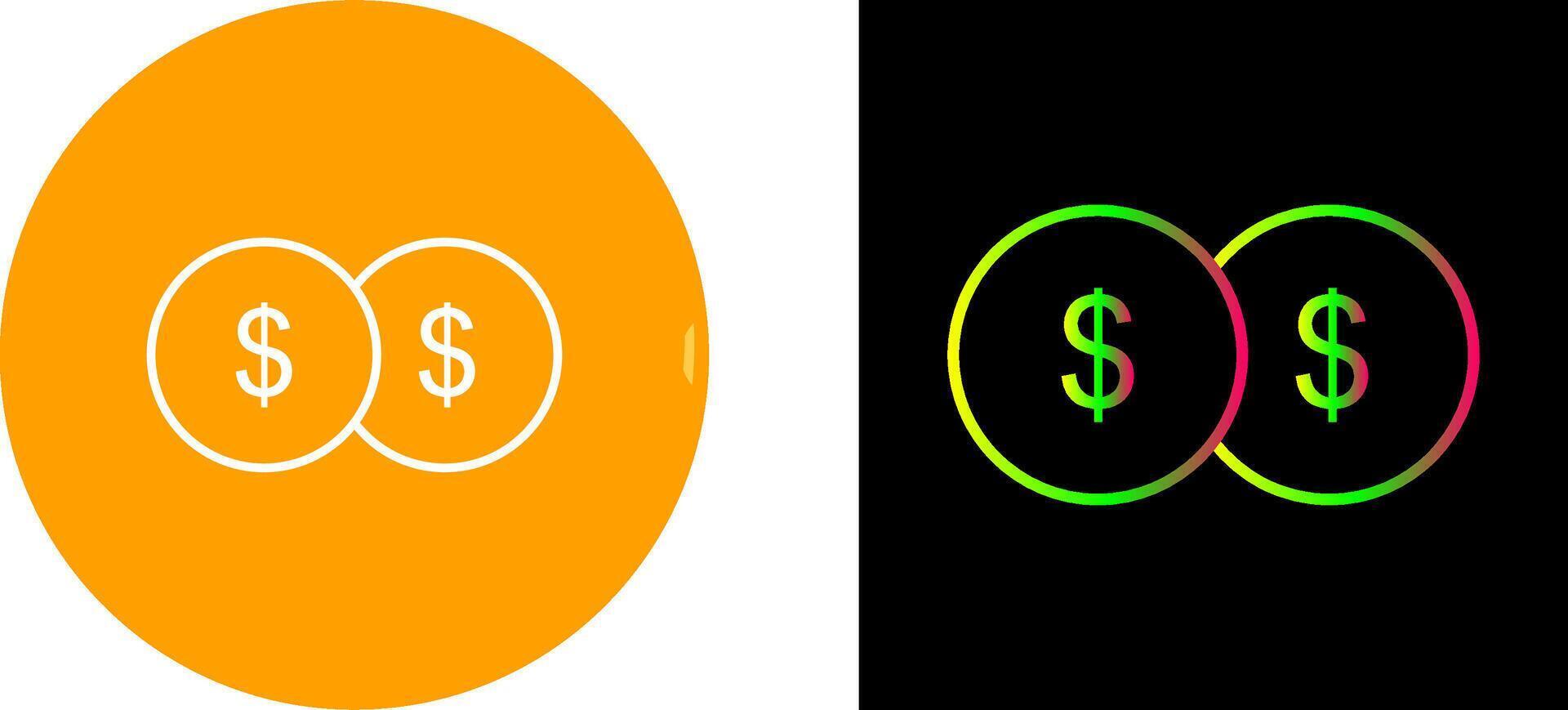 Unique Coins Icon Design vector