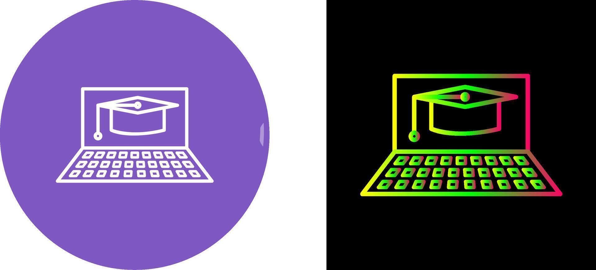 Unique Online Graduation Icon Design vector