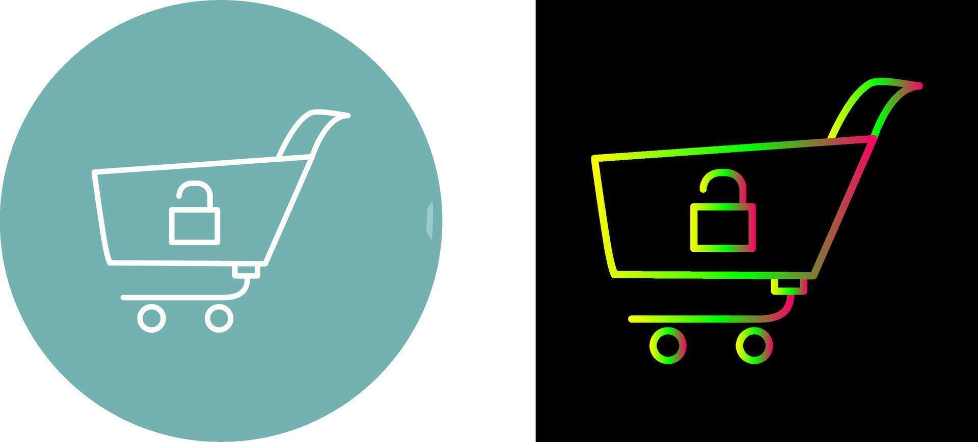 Unique Unlock Cart Icon Design vector