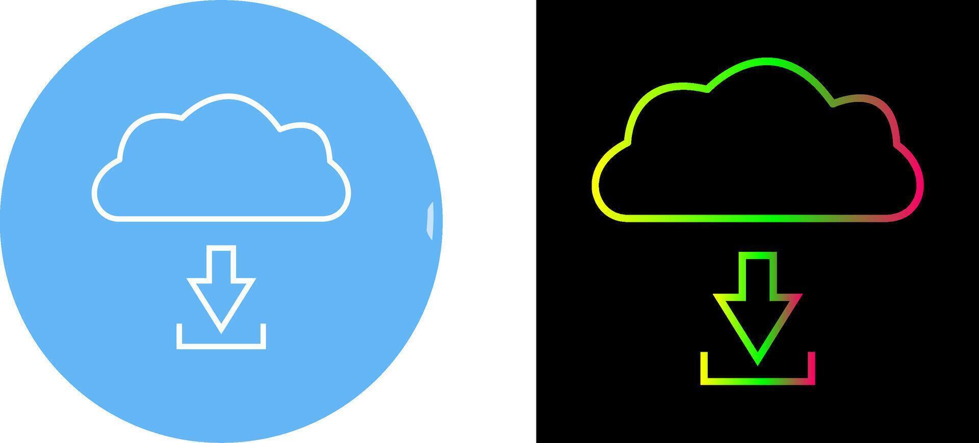 Unique Download from Cloud Icon Design vector