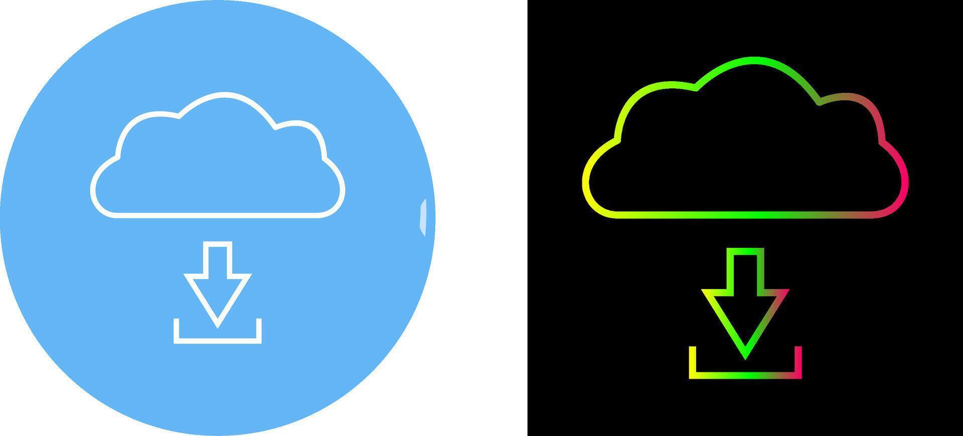 único descargar desde nube icono diseño vector