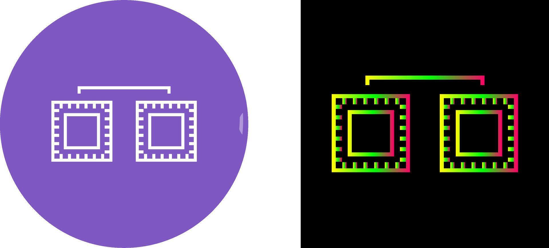 Unique Processors Connected Icon Design vector