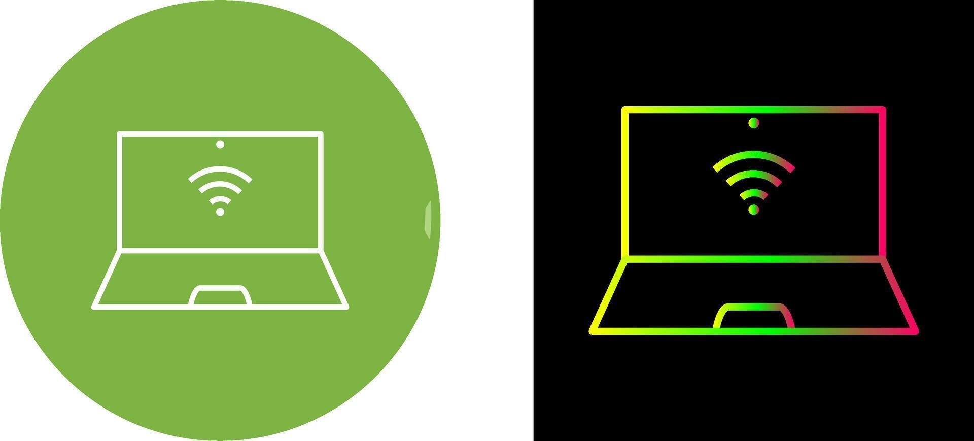 Unique Connected Laptop Icon Design vector