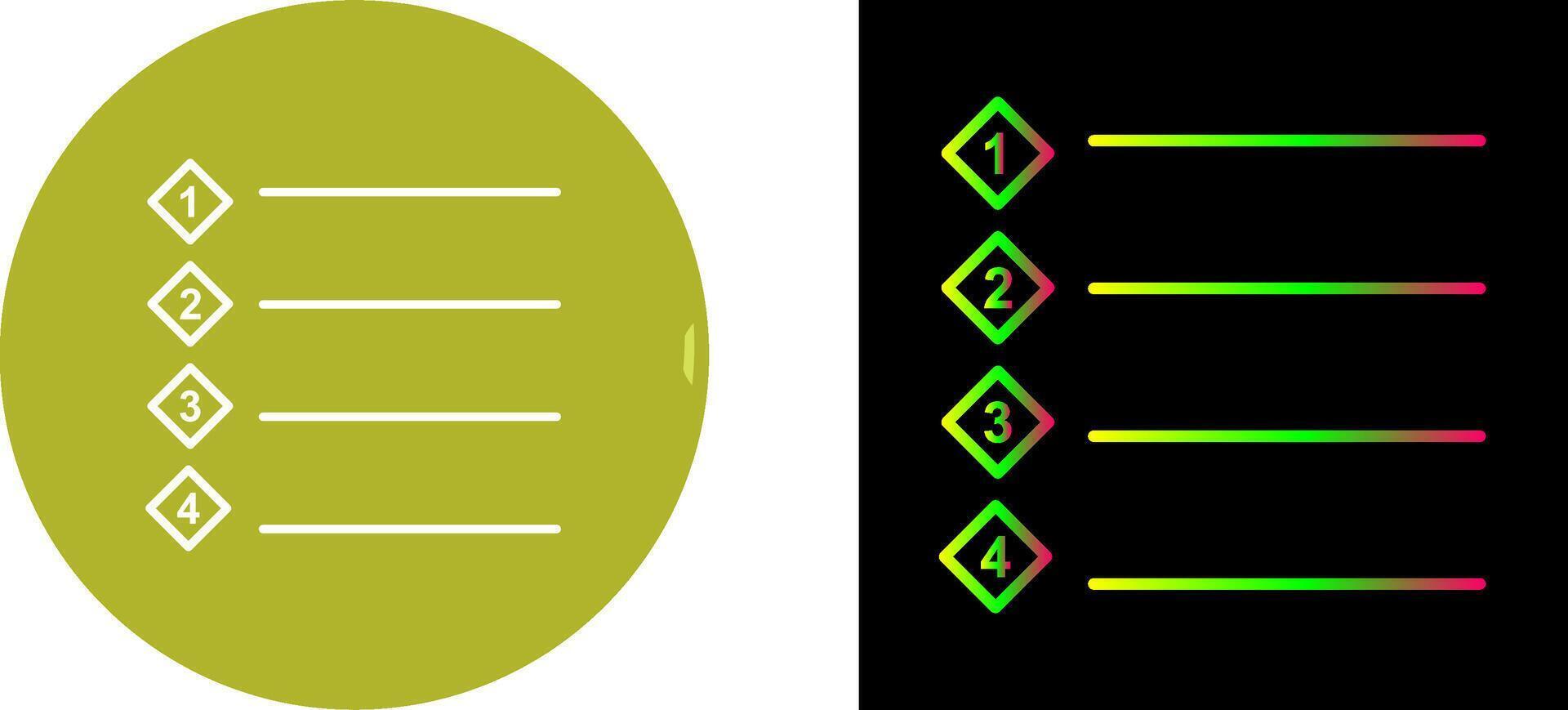 Unique Numbered list Icon Design vector