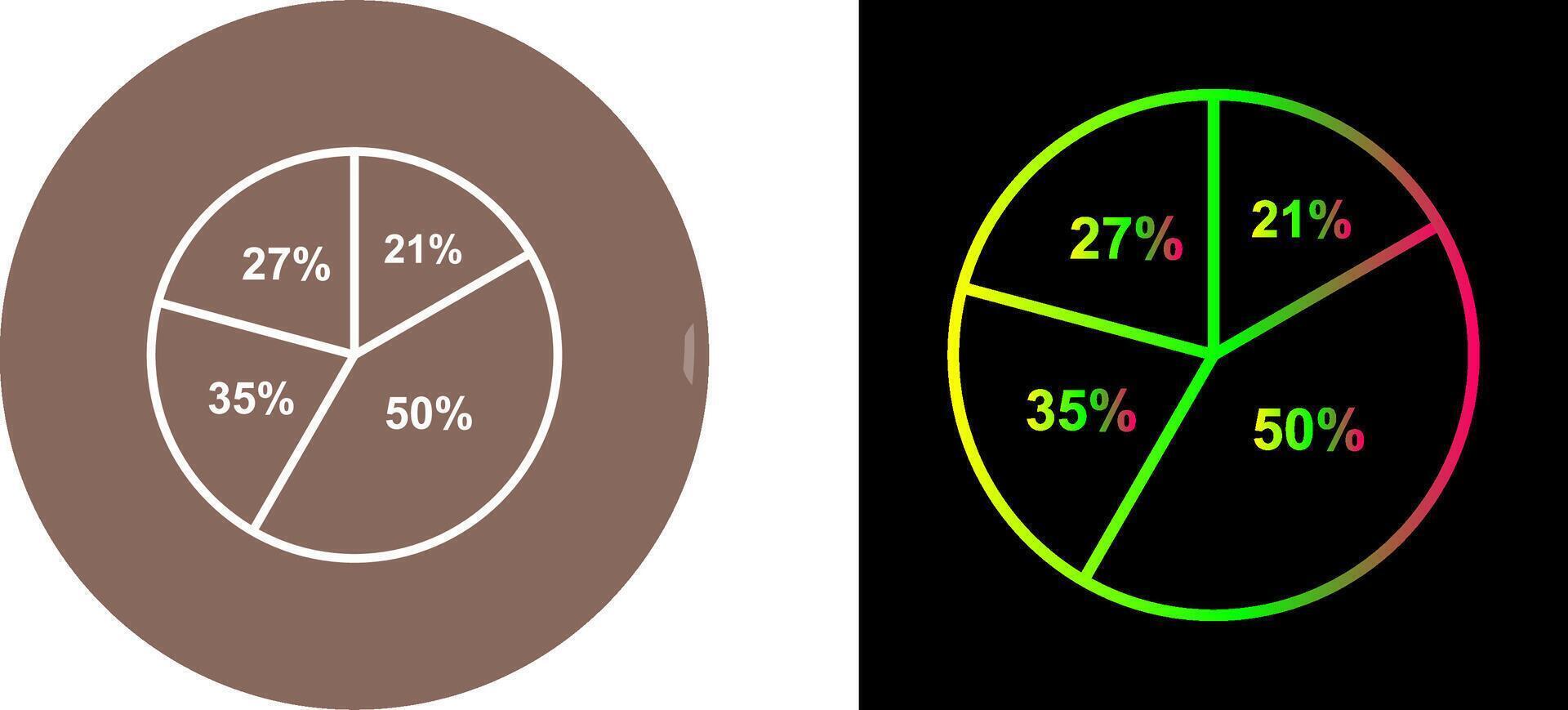 Pie Chart Icon Design vector