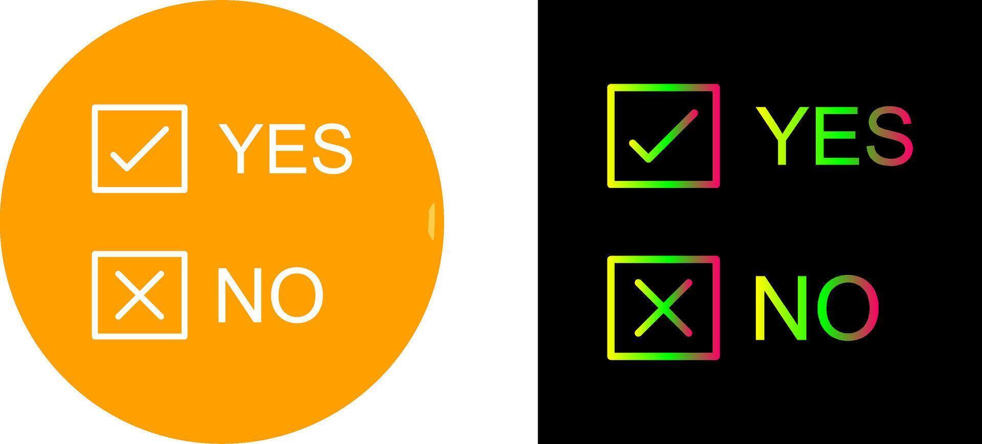 Yes No Option Icon Design vector