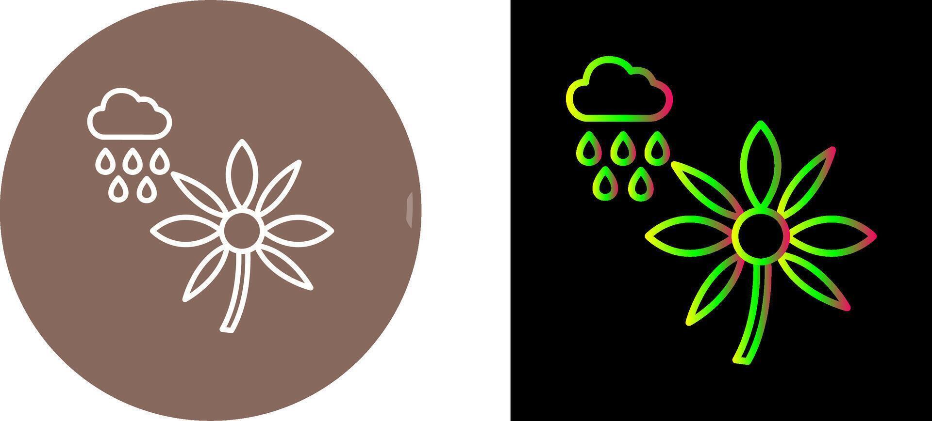 Flower with rain Icon Design vector