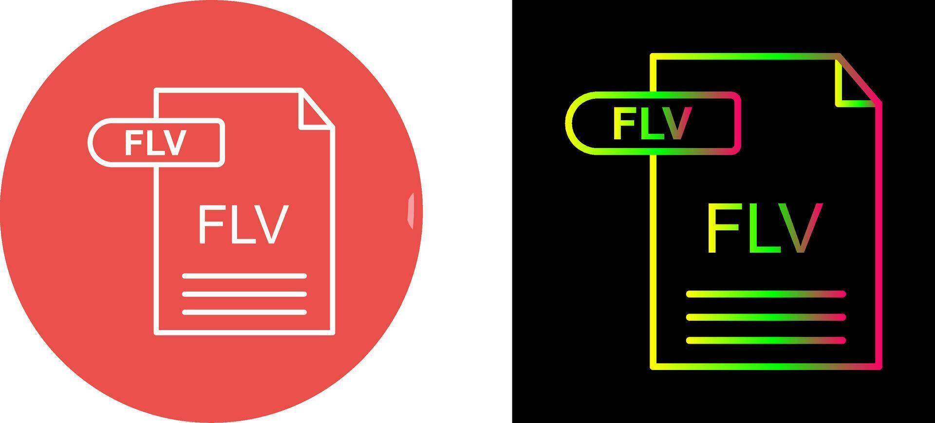FLV Icon Design vector