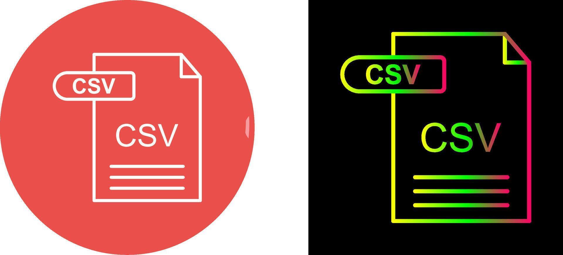 CSV Icon Design vector