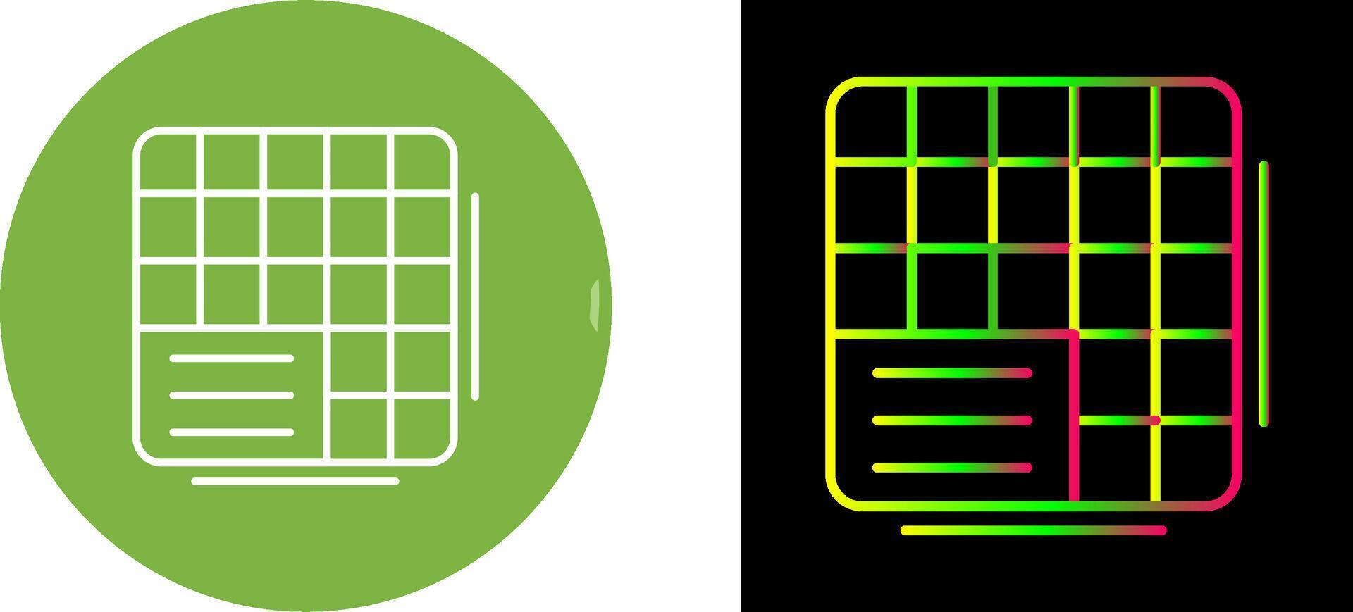 Table Data Icon Design vector