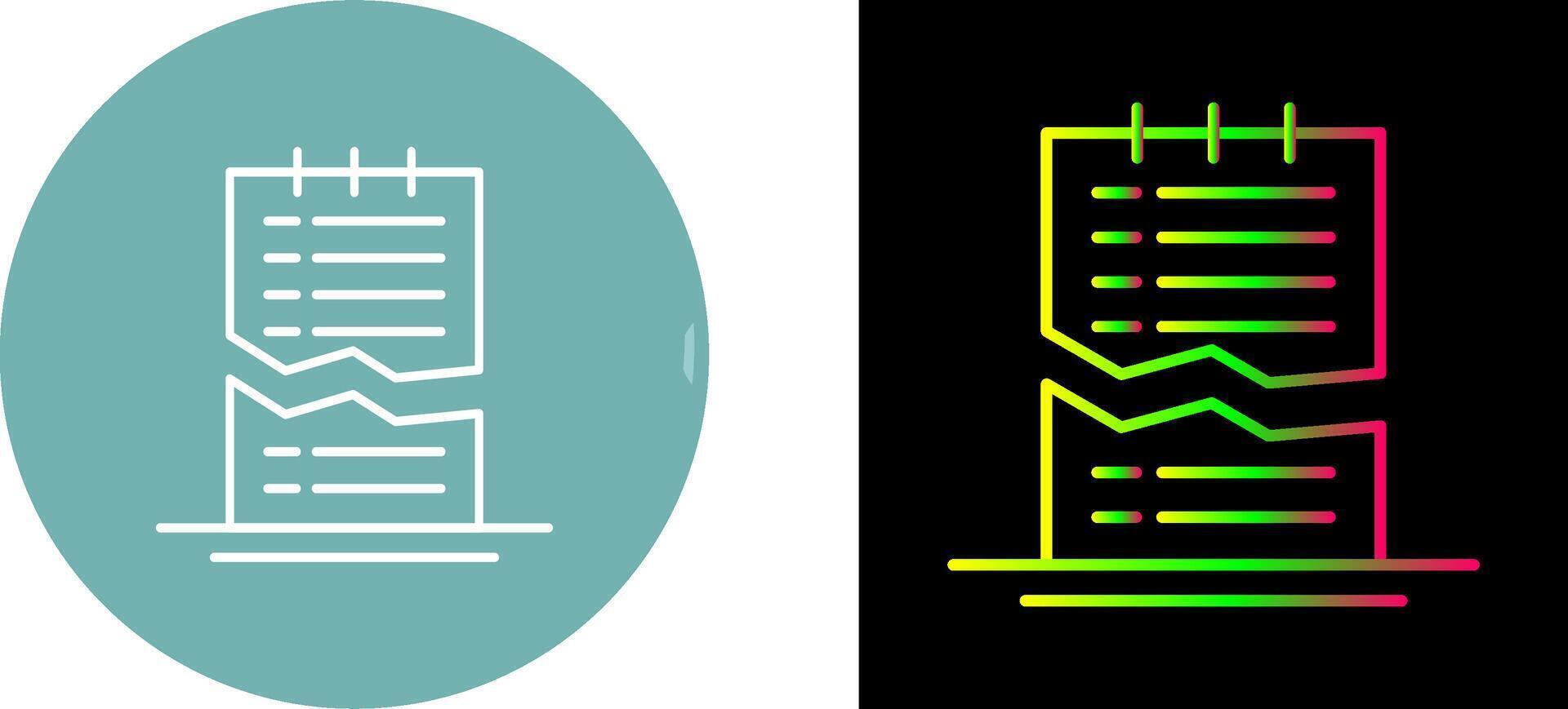 Corrupted List Icon Design vector