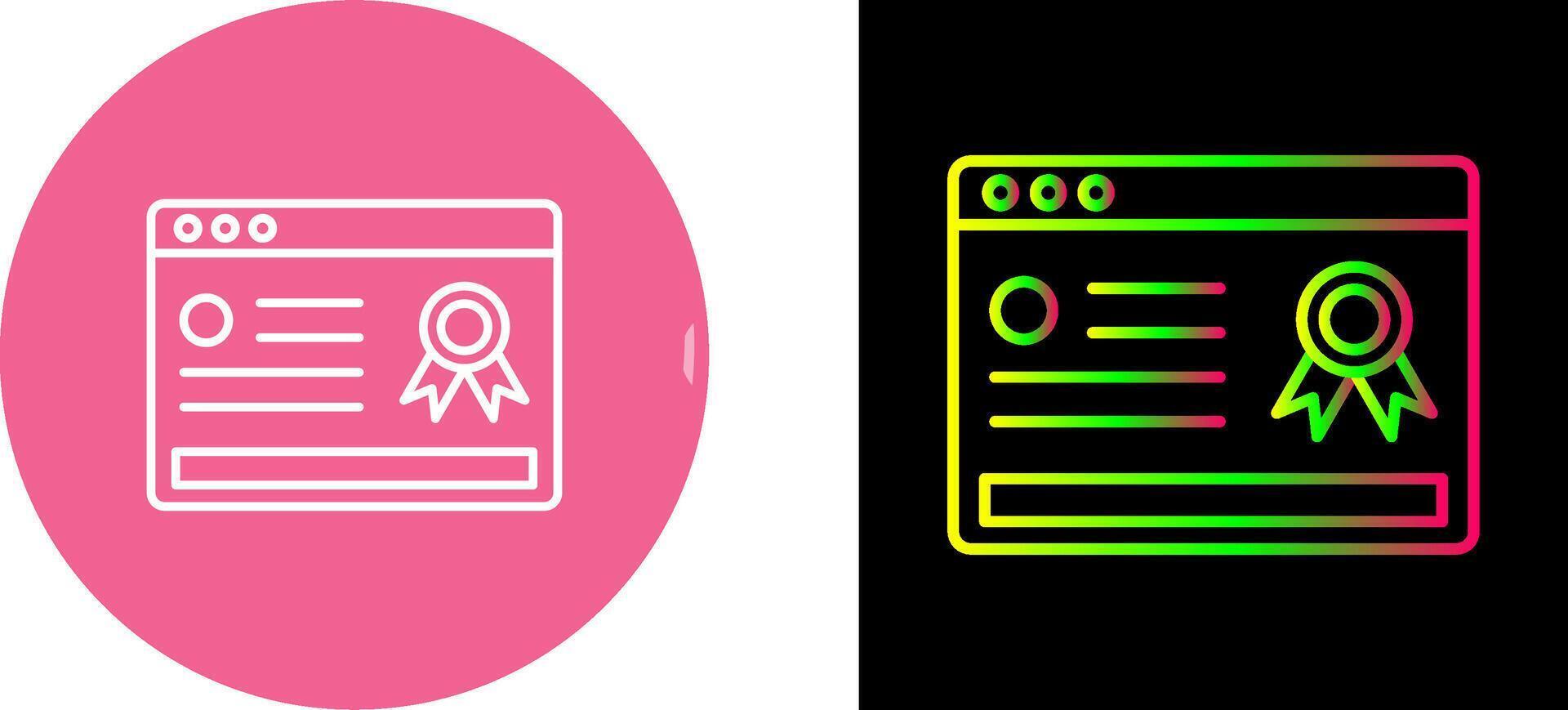 Online Certificate Icon Design vector
