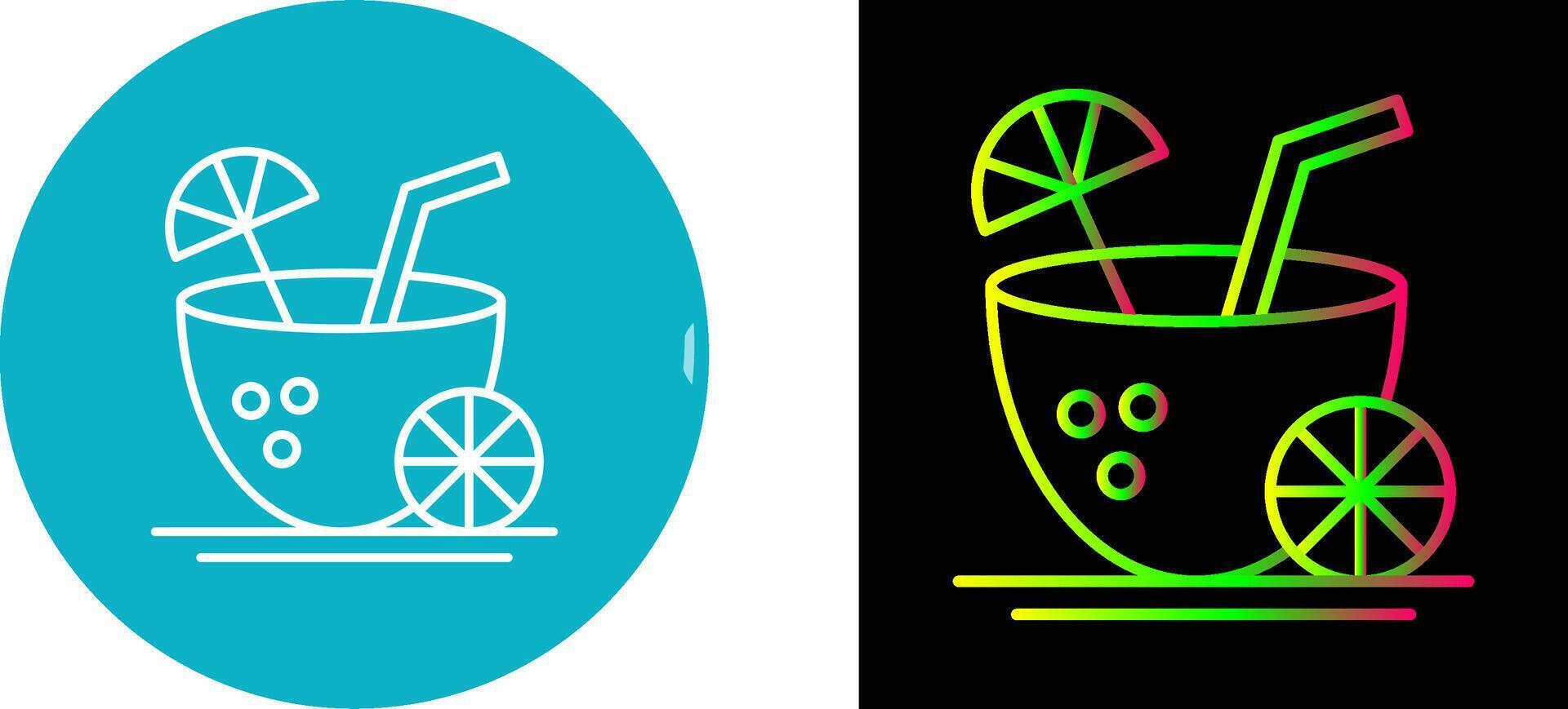 Coconut Drink Icon Design vector