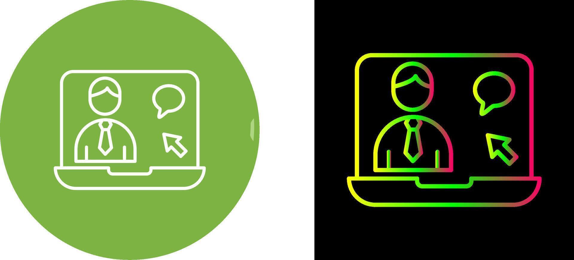 Online Interview Icon Design vector