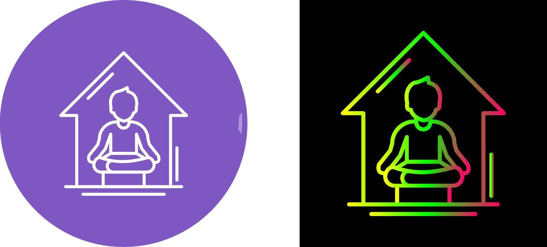 Yoga At home Icon Design vector
