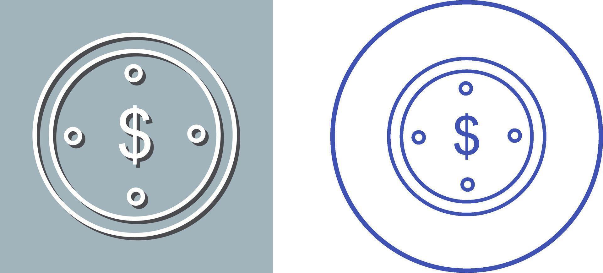 Dollar Coin Icon Design vector