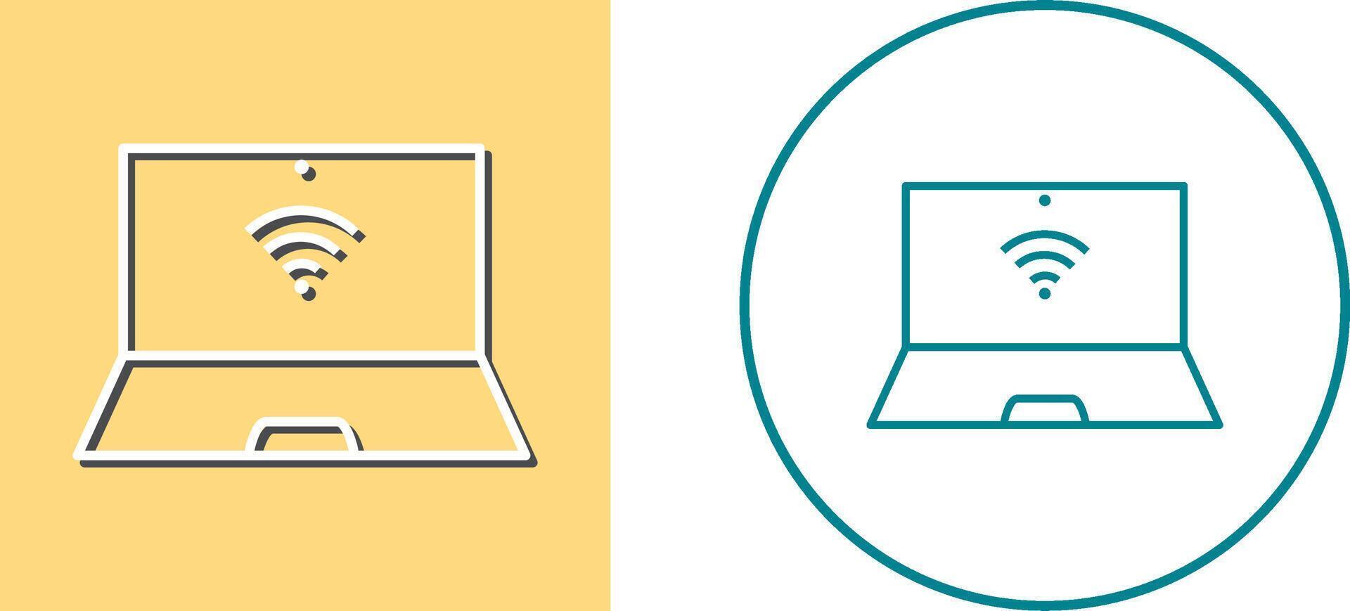 Unique Connected Laptop Icon Design vector