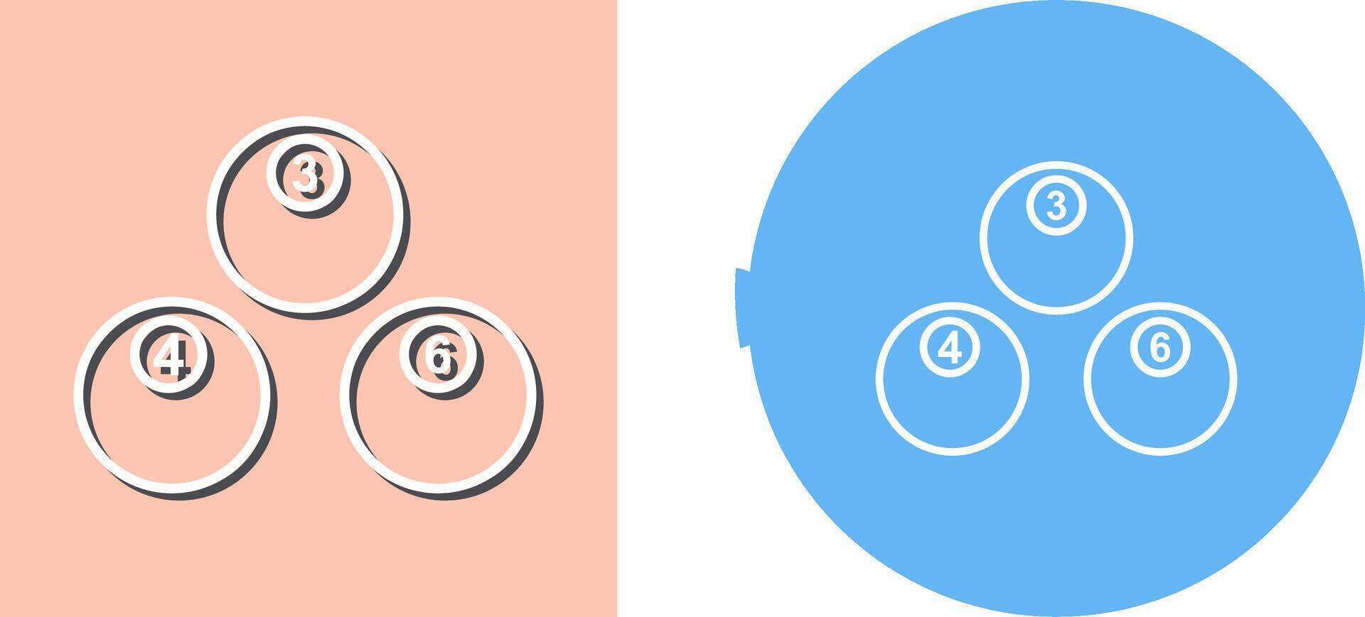 Unique Snooker Balls Icon Design vector