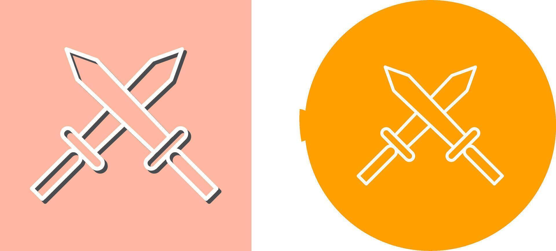 Unique Two Swords Icon Design vector
