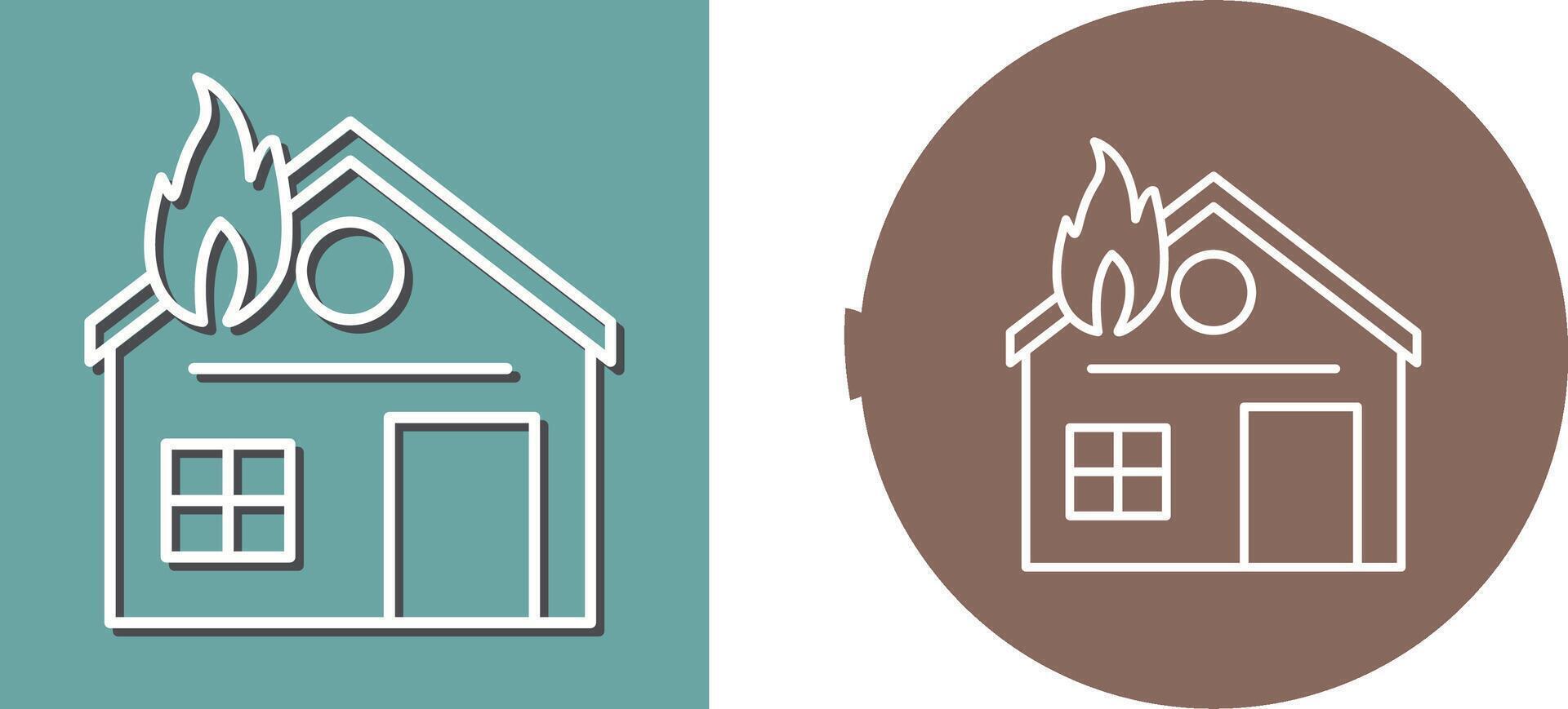 Unique House on Fire Icon Design vector