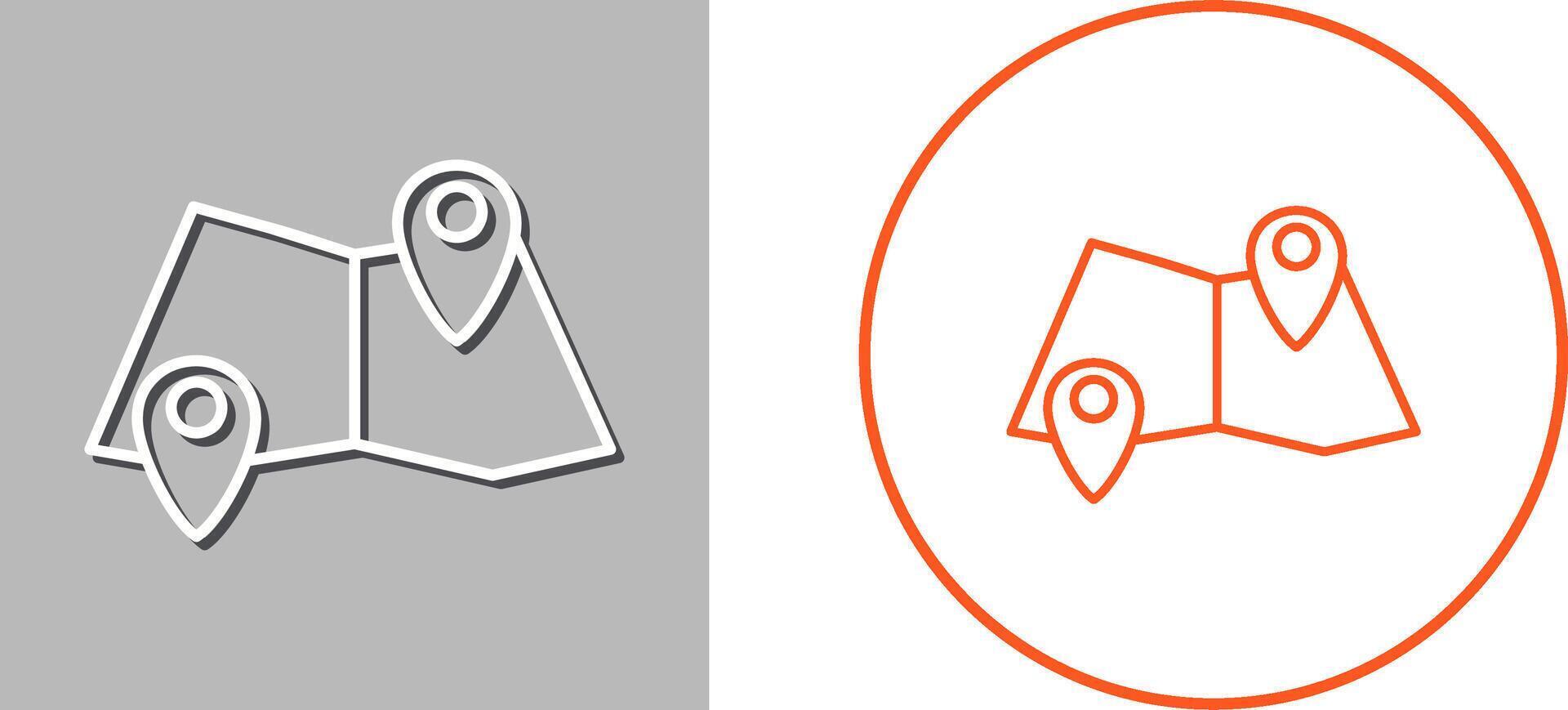 Folded Map Icon Design vector