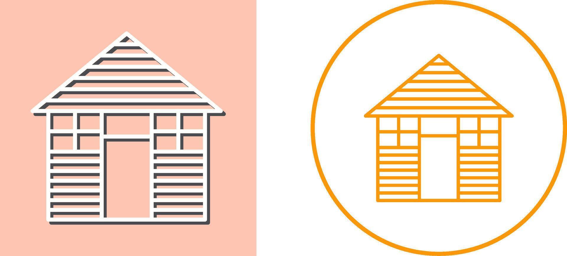 Wood Cabin Icon Design vector