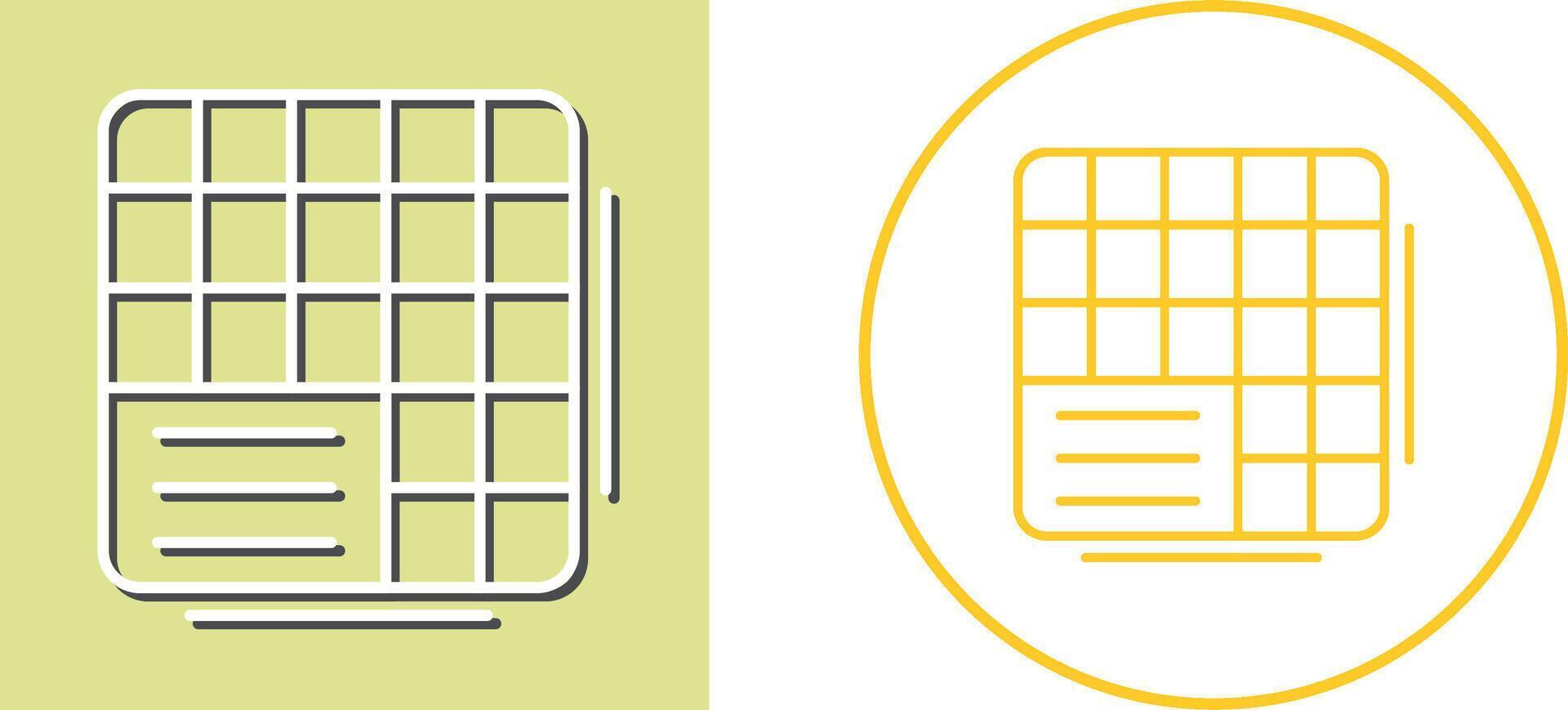 Table Data Icon Design vector