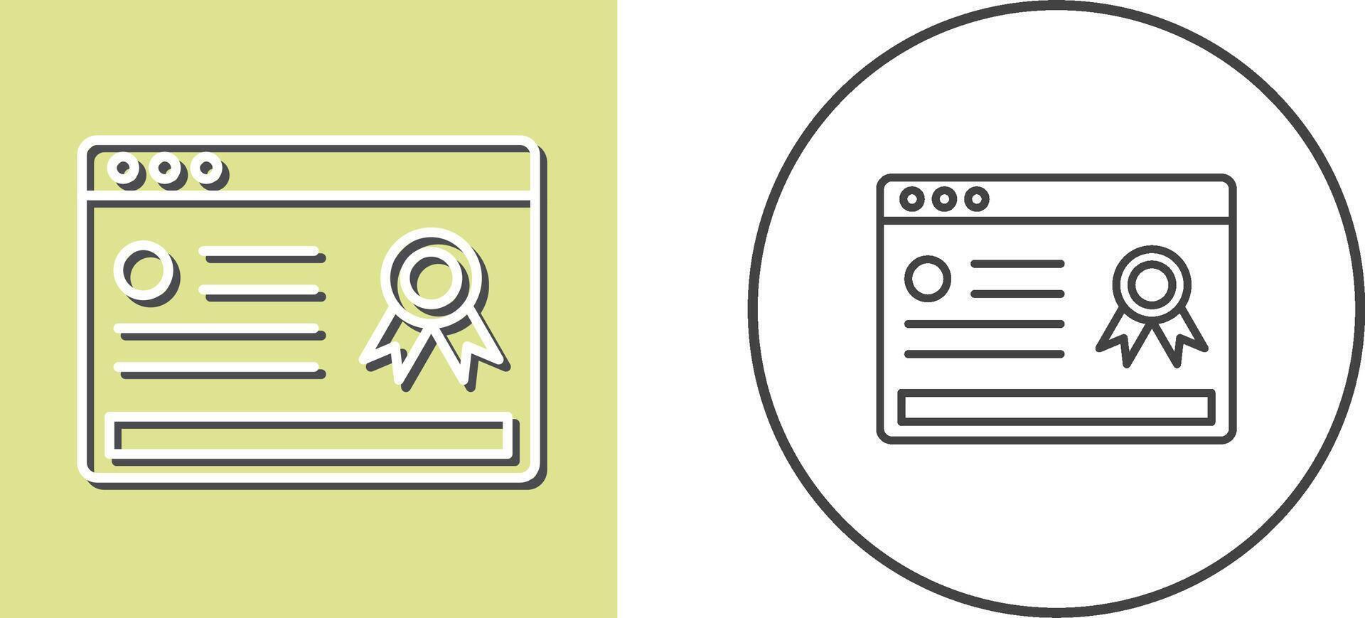 Online Certificate Icon Design vector