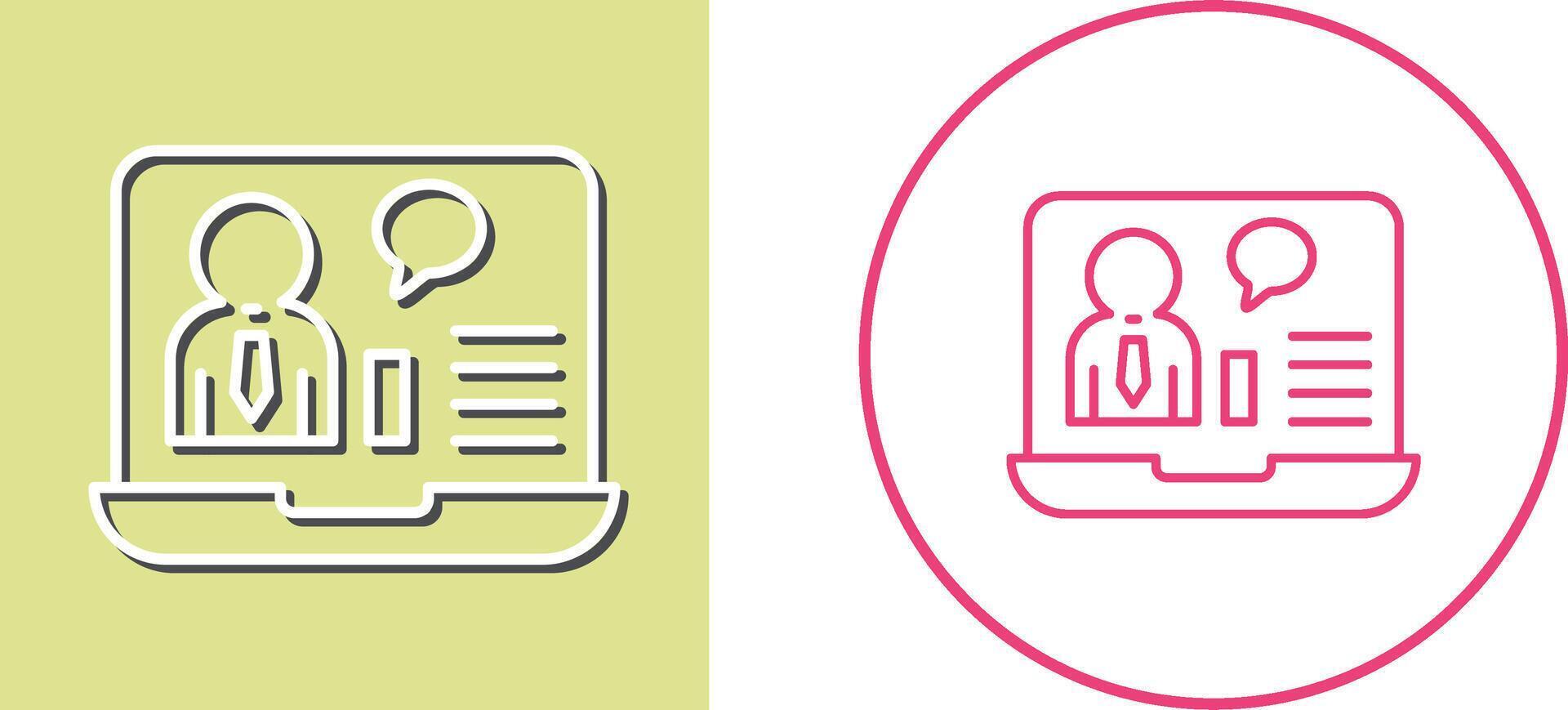 Online Job Interview Icon Design vector