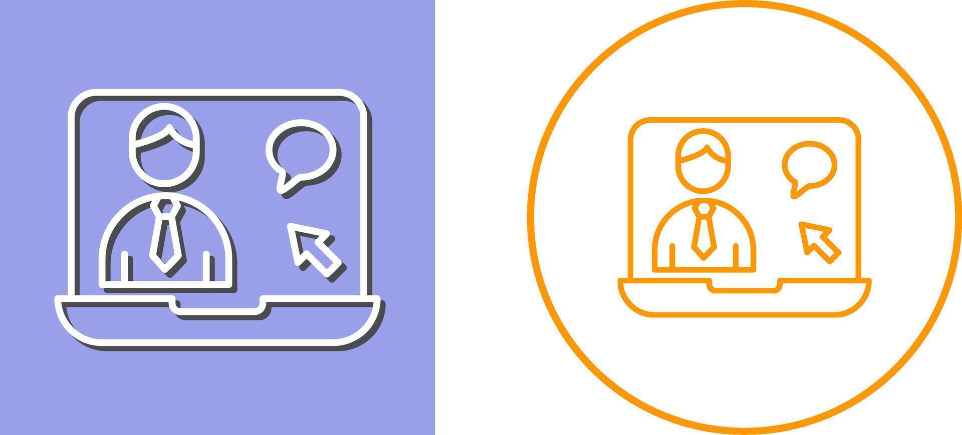Online Interview Icon Design vector