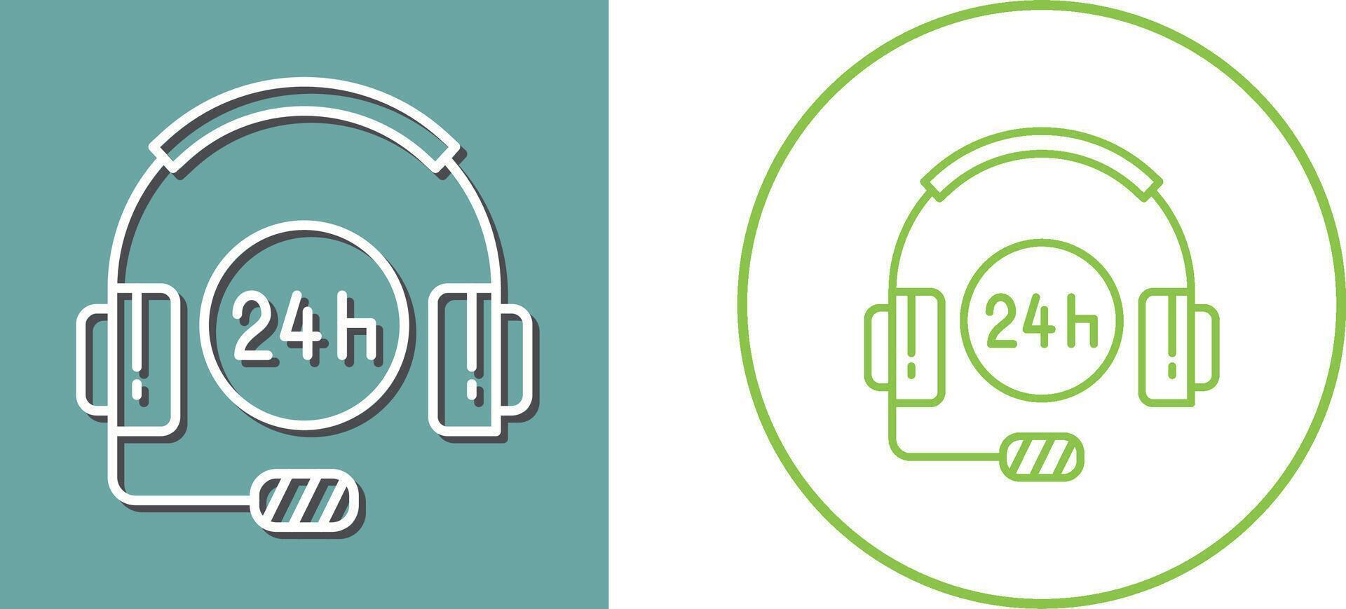 24 Hours Support Icon Design vector