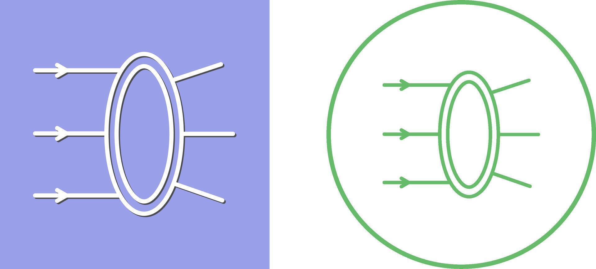 Refraction Icon Design vector