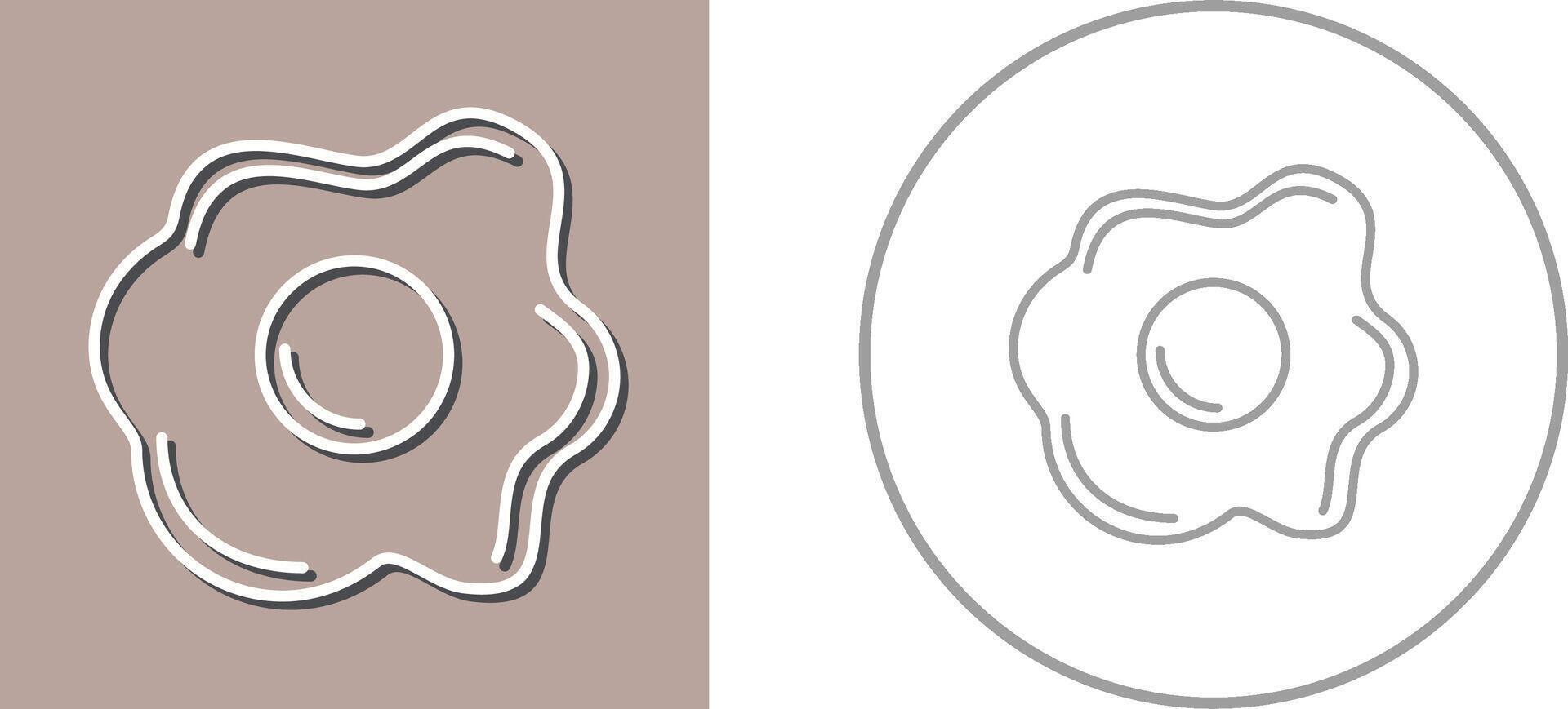 Fried egg Icon Design vector