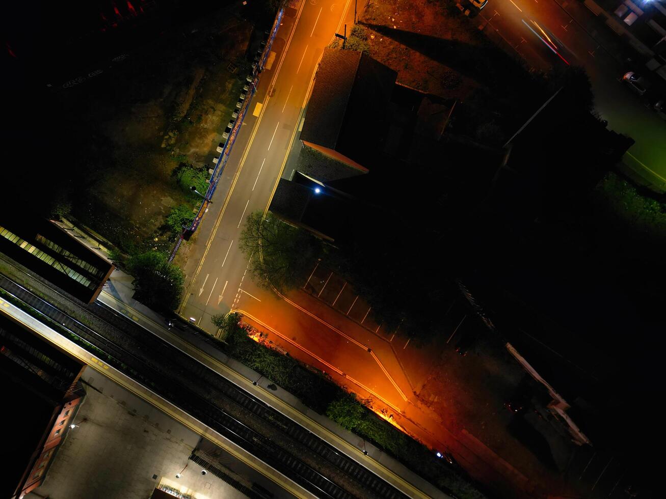 Aerial Night View of Illuminated City Centre Buildings of Birmingham Central City of England United Kingdom. March 30th, 2024 photo