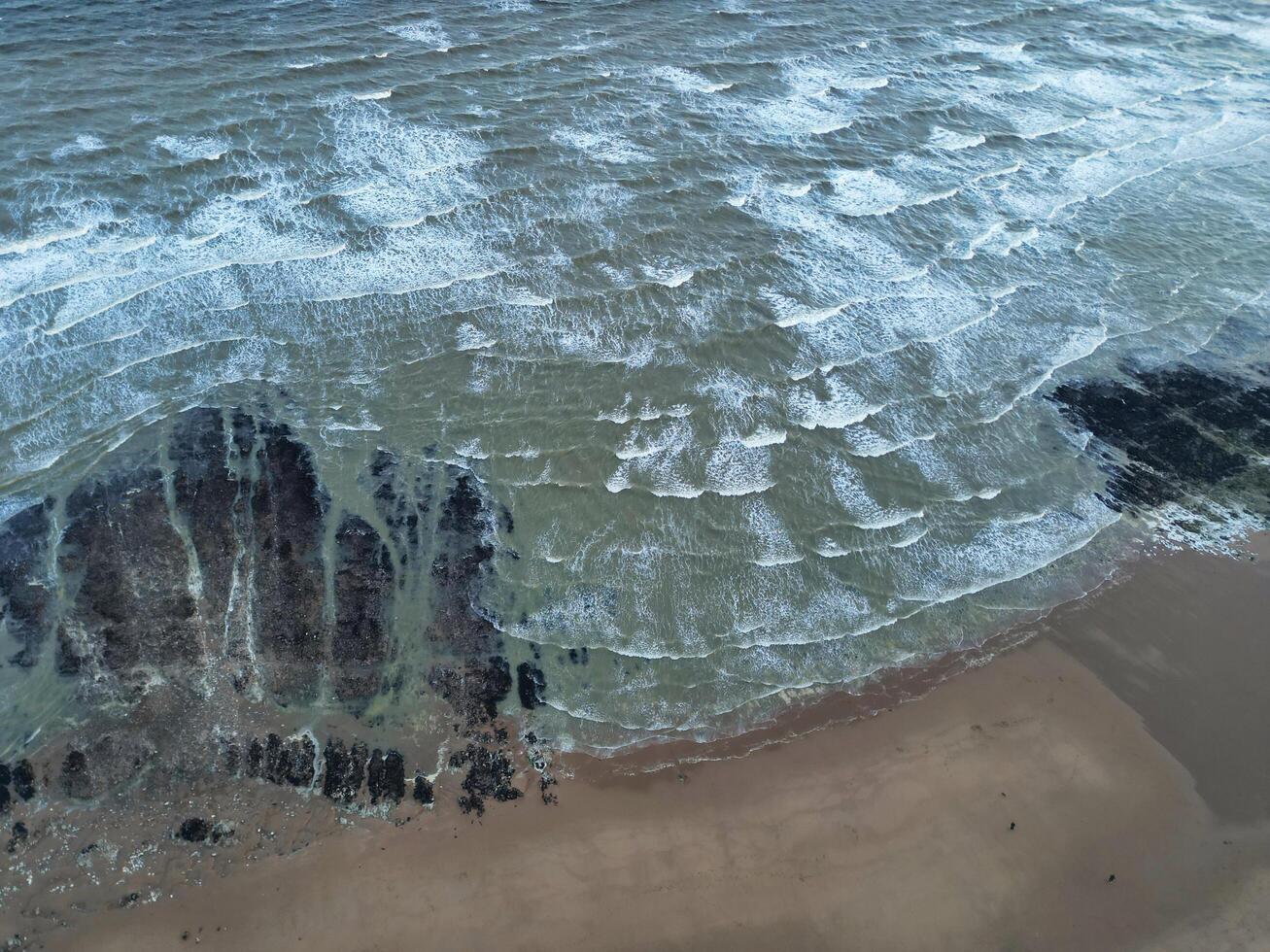 High Angle View of Botany Bay Beach and Sea View During Sunset at Broadstairs Kent, England UK. April 21st, 2024 photo