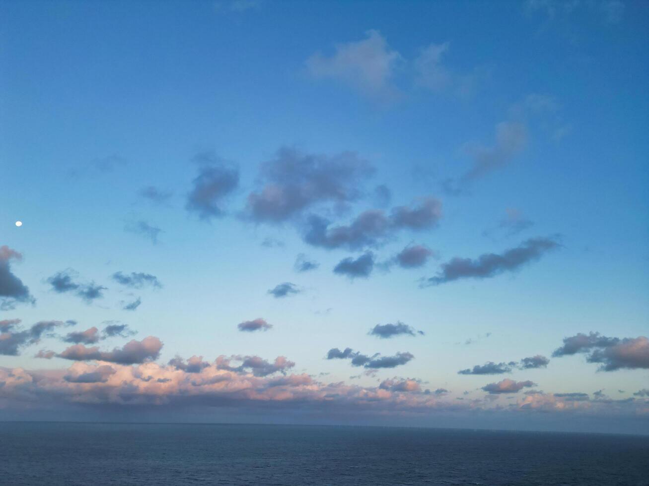 High Angle View of Botany Bay Beach and Sea View During Sunset at Broadstairs Kent, England UK. April 21st, 2024 photo